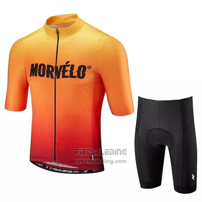 2020 Fietskleding Morvelo Oranje Korte Mouwen en Koersbroek