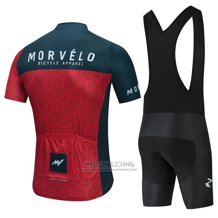 2021 Fietskleding Morvelo Rood Diep Groen Korte Mouwen en Koersbroek