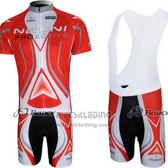 2012 Fietskleding Nalini Rood en Wit Korte Mouwen en Koersbroek