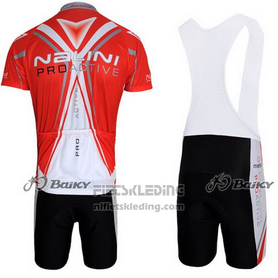 2012 Fietskleding Nalini Rood en Wit Korte Mouwen en Koersbroek