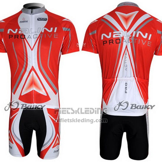 2012 Fietskleding Nalini Rood en Wit Korte Mouwen en Koersbroek