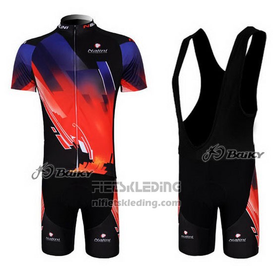 2012 Fietskleding Nalini Rood en Zwart Korte Mouwen en Koersbroek