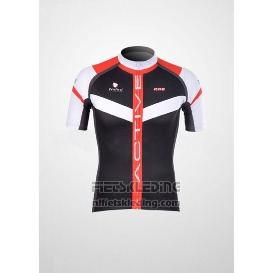 2012 Fietskleding Nalini Zwart en Rood Korte Mouwen en Koersbroek