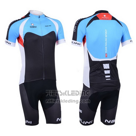 2013 Fietskleding Nalini Zwart en Azuur Korte Mouwen en Koersbroek