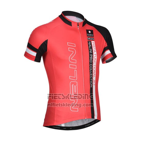 2014 Fietskleding Nalini Zwart en Rood Korte Mouwen en Koersbroek