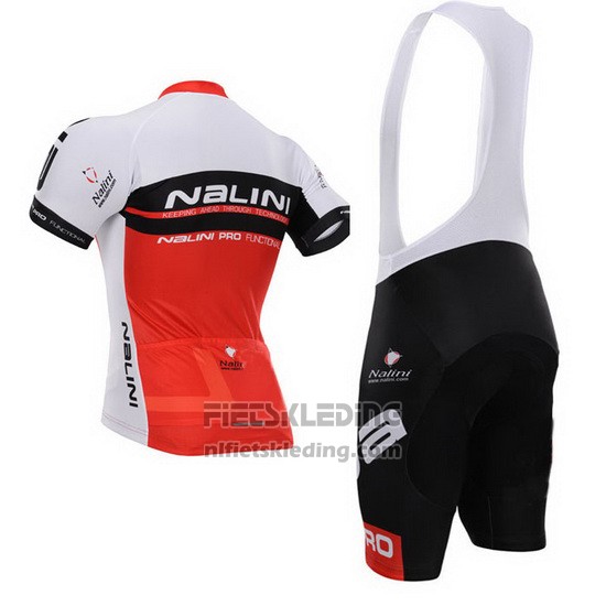 2015 Fietskleding Nalini Rood en Wit Korte Mouwen en Koersbroek