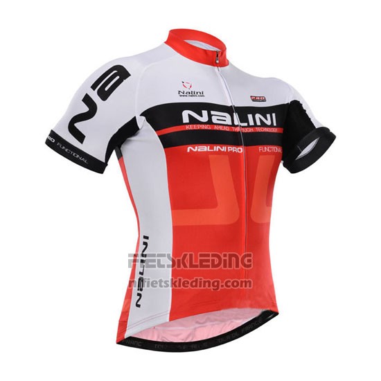 2015 Fietskleding Nalini Rood en Wit Korte Mouwen en Koersbroek