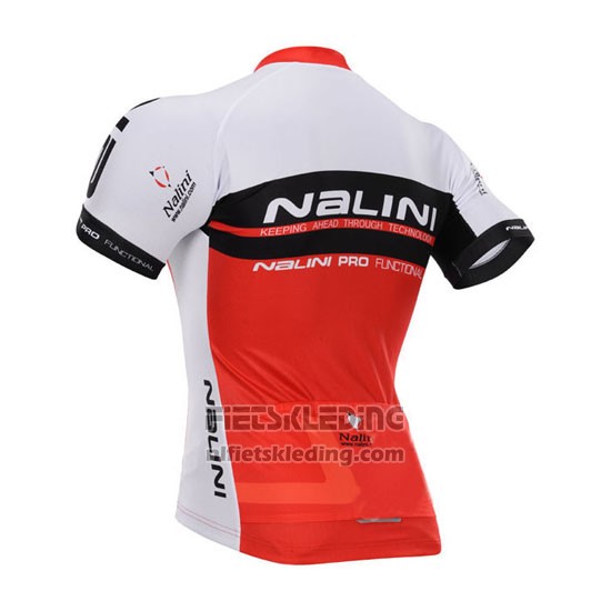 2015 Fietskleding Nalini Rood en Wit Korte Mouwen en Koersbroek