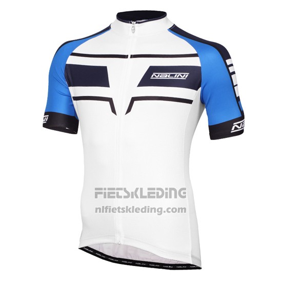 2016 Fietskleding Nalini Blauw en Wit Korte Mouwen en Koersbroek