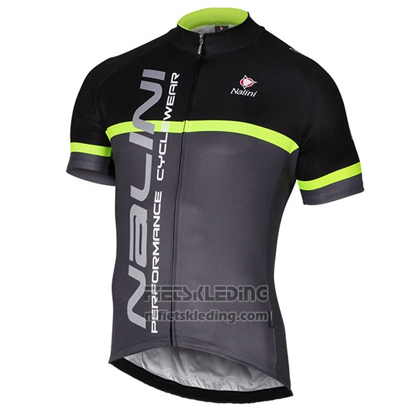 2017 Fietskleding Nalini Brivio Zwart en Grijs Korte Mouwen en Koersbroek