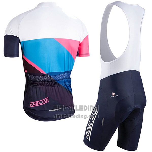 2017 Fietskleding Nalini Kampioen Blauw en Wit Korte Mouwen en Koersbroek