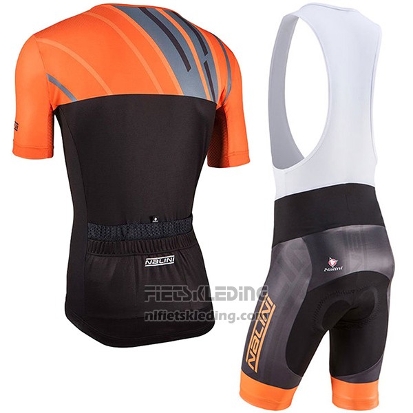 2017 Fietskleding Nalini Roma Zwart en Oranje Korte Mouwen en Koersbroek