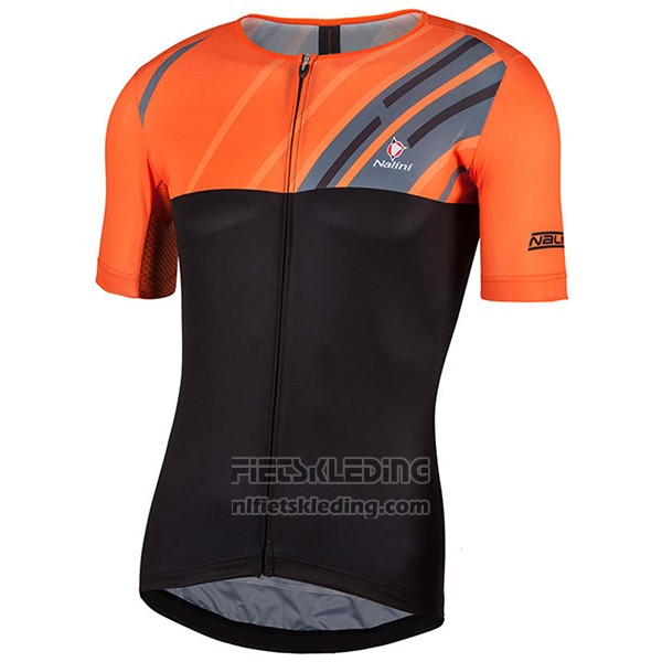 2017 Fietskleding Nalini Roma Zwart en Oranje Korte Mouwen en Koersbroek