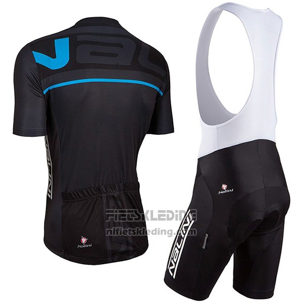 2017 Fietskleding Nalini Speed Zwart en Blauw Korte Mouwen en Koersbroek