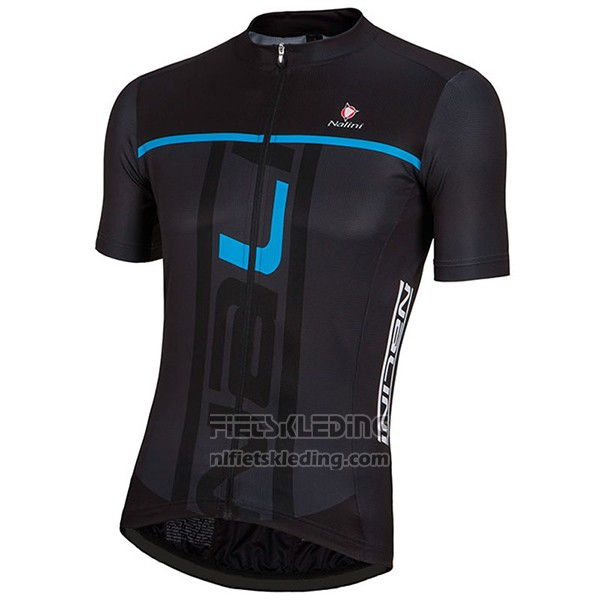 2017 Fietskleding Nalini Speed Zwart en Blauw Korte Mouwen en Koersbroek