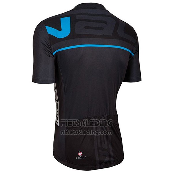 2017 Fietskleding Nalini Speed Zwart en Blauw Korte Mouwen en Koersbroek