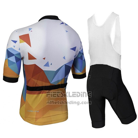 2018 Fietskleding Nalini Ahs Discesa Wit en Oranje Korte Mouwen en Koersbroek