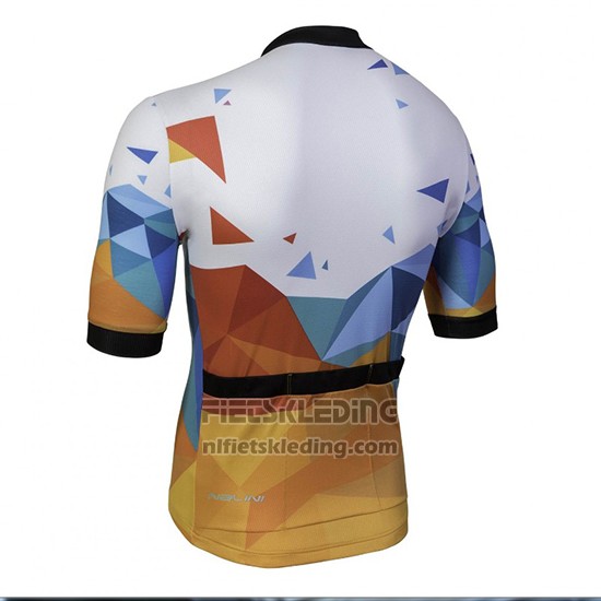 2018 Fietskleding Nalini Ahs Discesa Wit en Oranje Korte Mouwen en Koersbroek