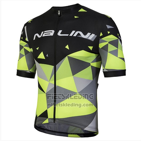 2018 Fietskleding Nalini Ahs Discesa Zwart en Groen Korte Mouwen en Koersbroek