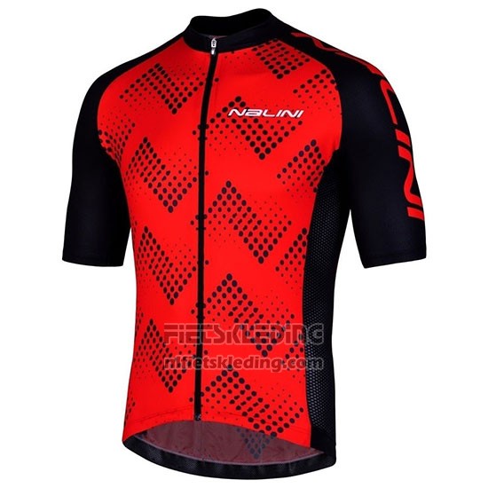 2019 Fietskleding Nalini Podio 2.0 Zwart Rood Korte Mouwen en Koersbroek