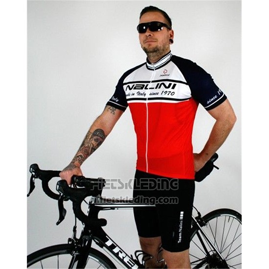2019 Fietskleding Nalini Wit Rood Zwart Korte Mouwen en Koersbroek
