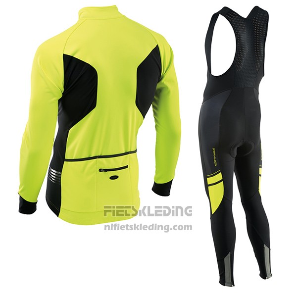 2017 Fietskleding Nalini Northwave Ml Geel en Zwart Lange Mouwen en Koersbroek