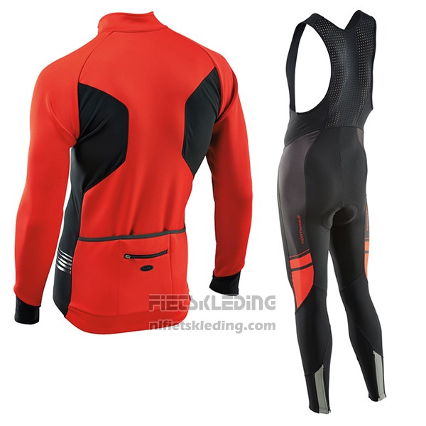 2017 Fietskleding Nalini Northwave Ml Rood en Zwart Lange Mouwen en Koersbroek
