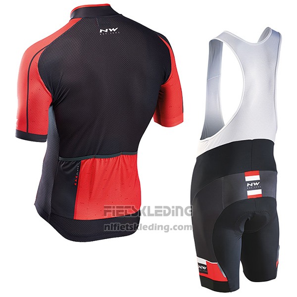 2017 Fietskleding Northwave Blade Zwart en Rood Korte Mouwen en Koersbroek