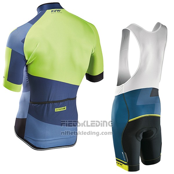 2017 Fietskleding Northwave Extreme Groen en Blauw Korte Mouwen en Koersbroek