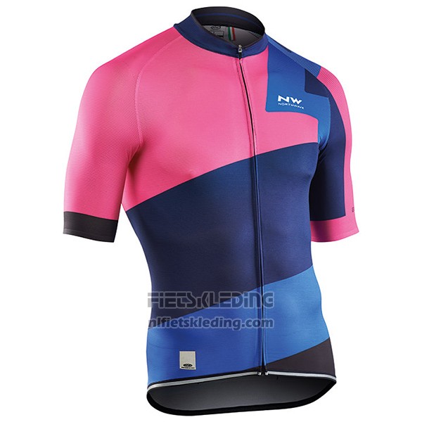 2017 Fietskleding Northwave Extreme Rood en Blauw Korte Mouwen en Koersbroek