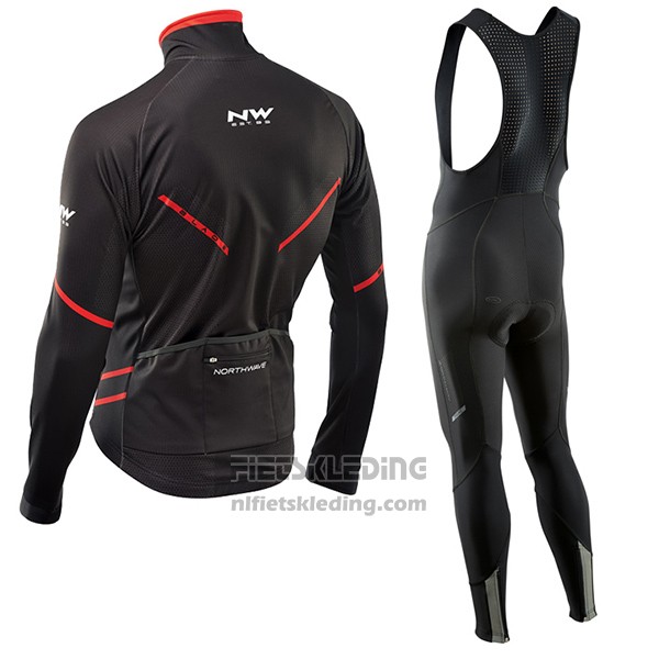 2017 Fietskleding Northwave Ml Zwart en Rood Lange Mouwen en Koersbroek