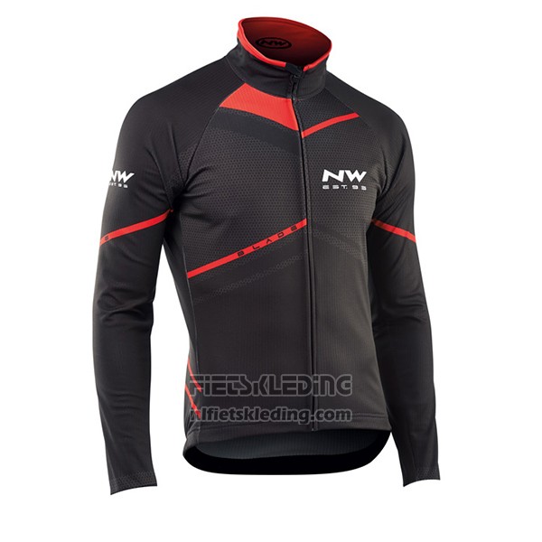 2017 Fietskleding Northwave Ml Zwart en Rood Lange Mouwen en Koersbroek