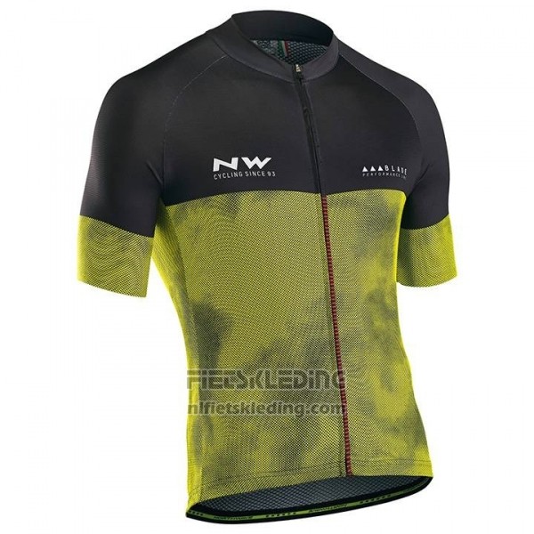 2018 Fietskleding Northwave Zwart Geel Korte Mouwen en Koersbroek