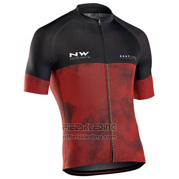 2018 Fietskleding Northwave Zwart Rood Korte Mouwen en Koersbroek