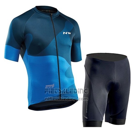 2019 Fietskleding Northwave Blauw Korte Mouwen en Koersbroek