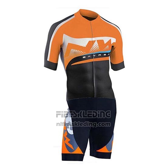 2019 Fietskleding Northwave Oranje Zilver Zwart Korte Mouwen en Koersbroek