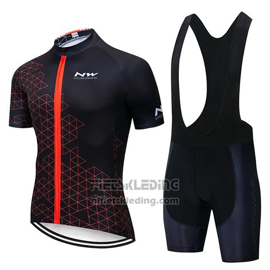 2019 Fietskleding Northwave Zwart Rood Korte Mouwen en Koersbroek