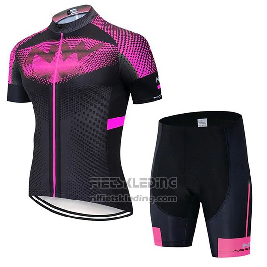 2020 Fietskleding Northwave Fuchsia Zwart Korte Mouwen en Koersbroek