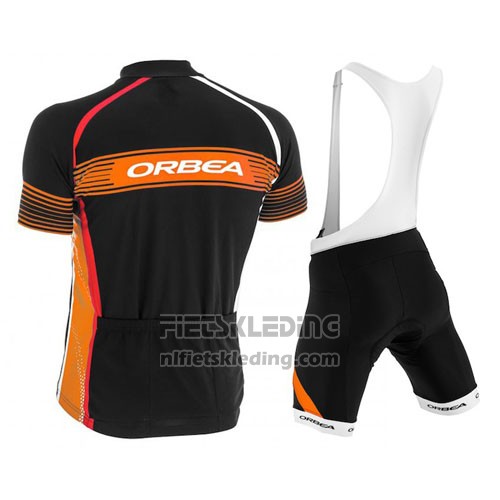 2015 Fietskleding Orbea Zwart en Oranje Korte Mouwen en Koersbroek