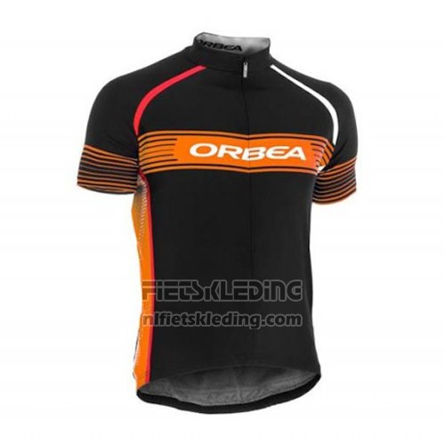 2015 Fietskleding Orbea Zwart en Oranje Korte Mouwen en Koersbroek