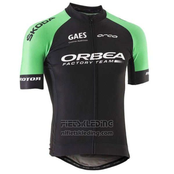 2017 Fietskleding Orbea Zwart en Groen Korte Mouwen en Koersbroek