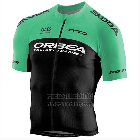 2018 Fietskleding Orbea Factory Zwart Groen Korte Mouwen en Koersbroek