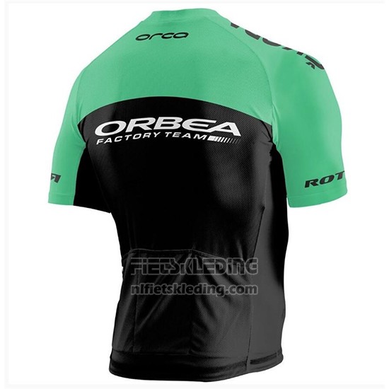 2018 Fietskleding Orbea Factory Zwart Groen Korte Mouwen en Koersbroek