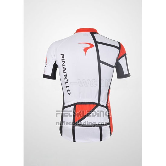 2012 Fietskleding Pinarello Rood en Wit Korte Mouwen en Koersbroek