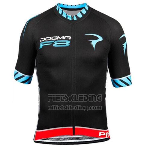 2015 Fietskleding Pinarello Zwart en Blauw Korte Mouwen en Koersbroek