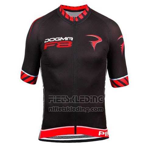 2015 Fietskleding Pinarello Zwart en Rood Korte Mouwen en Koersbroek