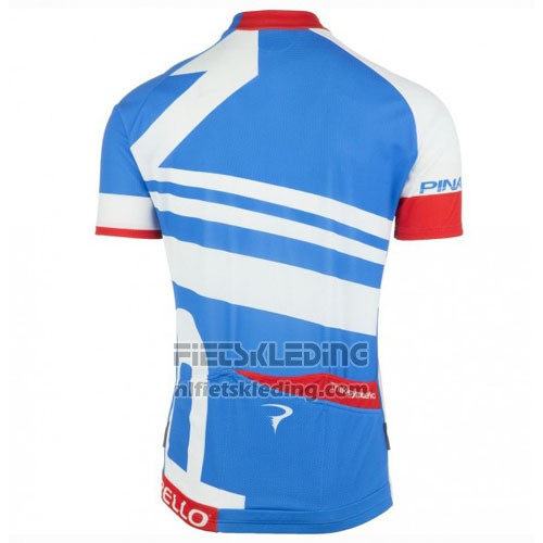 2016 Fietskleding Pinarello Blauw en Wit Korte Mouwen en Koersbroek