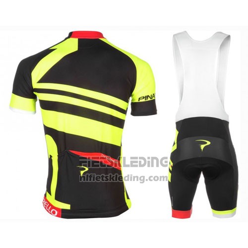 2016 Fietskleding Pinarello Rood en Geel Korte Mouwen en Koersbroek