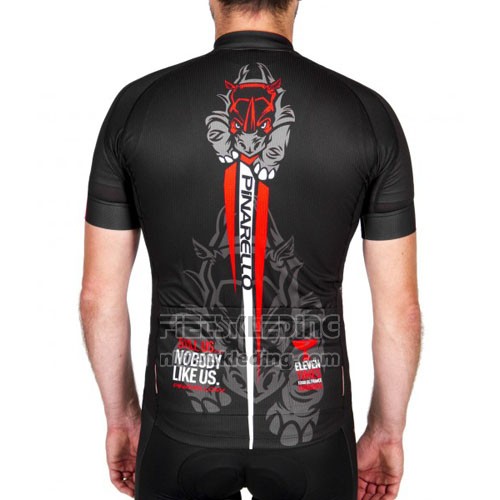 2016 Fietskleding Pinarello Rood en Zwart Korte Mouwen en Koersbroek