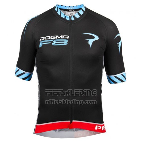 2016 Fietskleding Pinarello Zwart en Blauw Korte Mouwen en Koersbroek